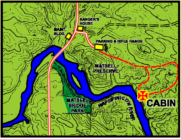 Map from Rifle Range to Cabin